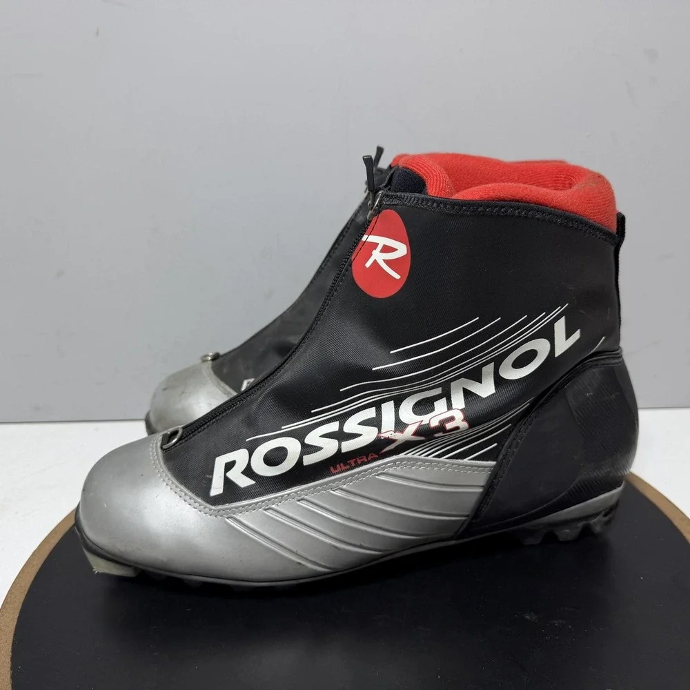 Rossignol X3 Ultra Ski Boots Mens 13 EU 47 Black Silver Nordic Cross Country